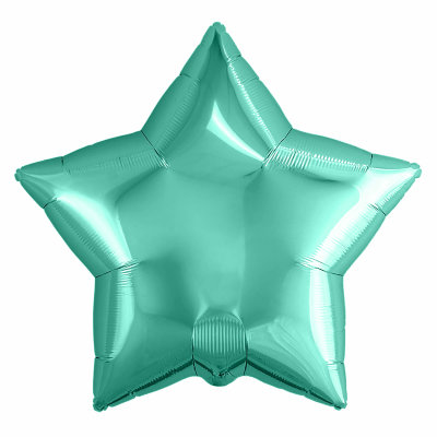 Воздушный шар, фольгированная звезда Бискайский зеленый, 18″/46 см